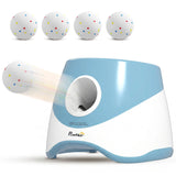 PawHut Automatic Dog Ball Launcher with 5 ETPU Balls, 6/10/14m Settings – Rechargeable Fetch Toy, Blue