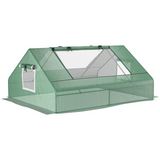 Outsunny Mini Portable Greenhouse with Zipped Windows & Door and Steel Frame – 180 x 140 x 80cm, Dark Green