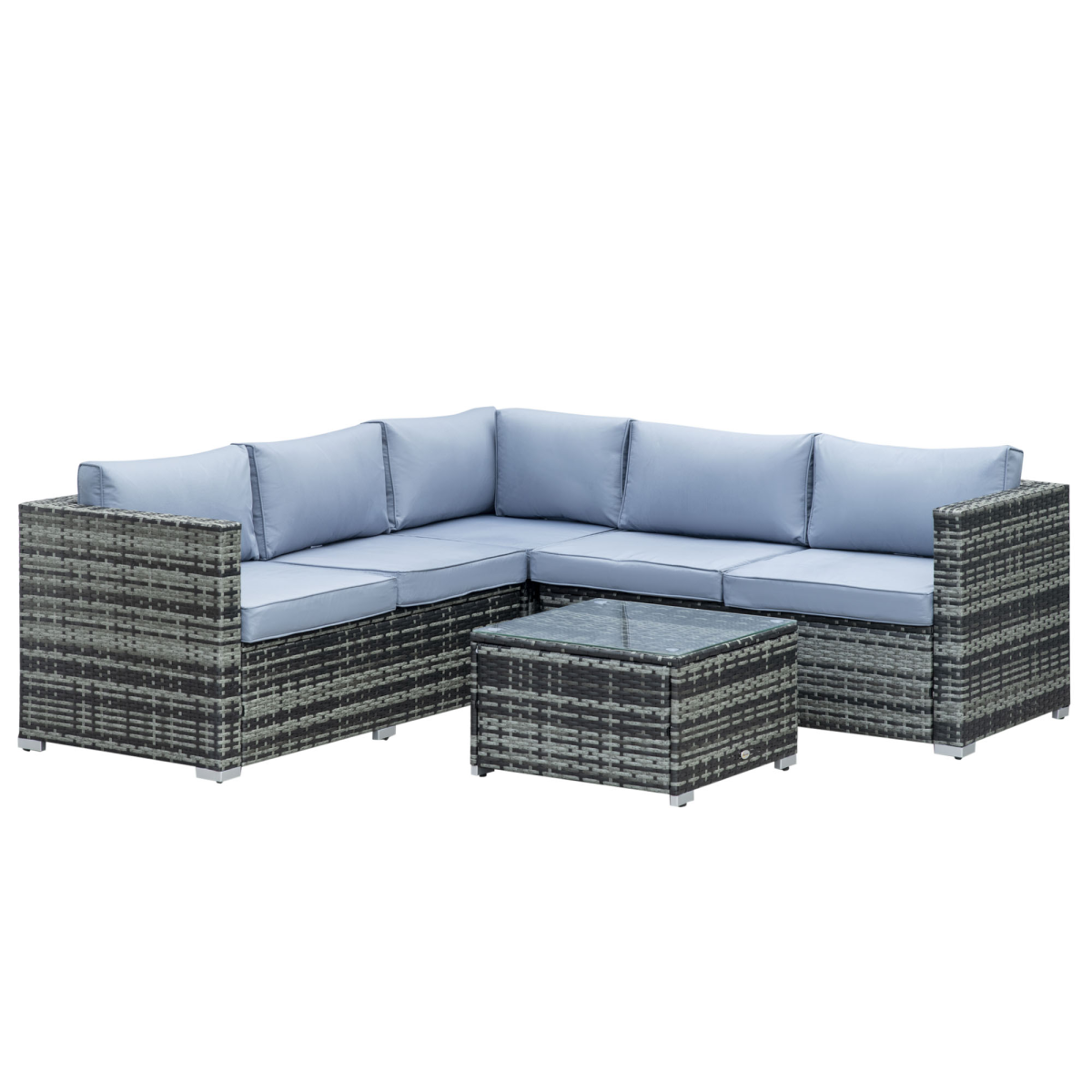 Outsunny 4-piece rattan garden sofa set with corner chair and table