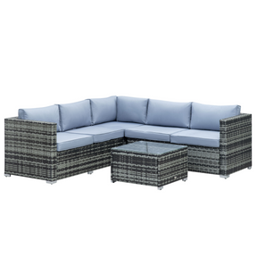Outsunny 4-piece rattan garden sofa set with corner chair and table