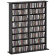 HOMCOM black CD DVD storage tower