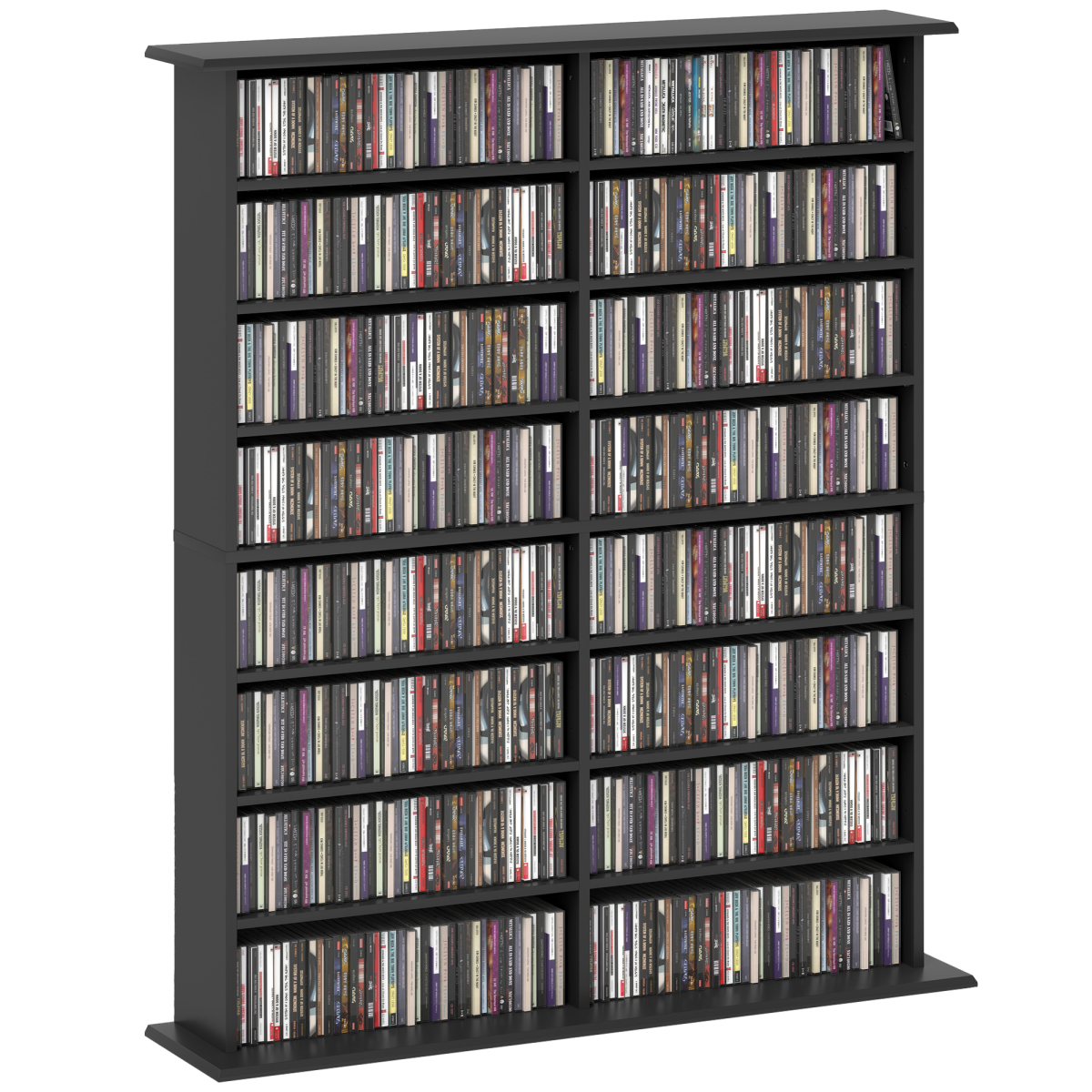 HOMCOM black CD DVD storage tower