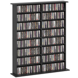 HOMCOM black CD DVD storage tower