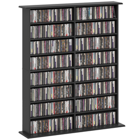 HOMCOM black CD DVD storage tower