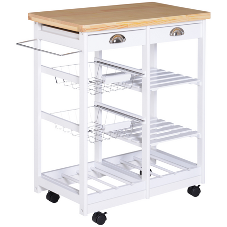 Compact white kitchen island