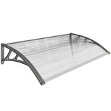 Outsunny Front Door Canopy with Polycarbonate Panels – Outdoor Rain Shelter and Awning, 110 x 60cm, Grey