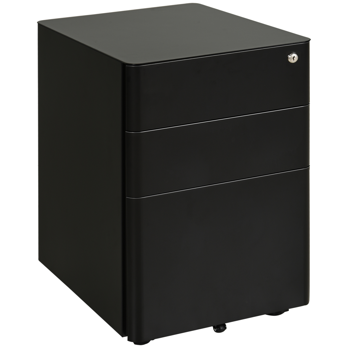 Black mobile filing cabinet
