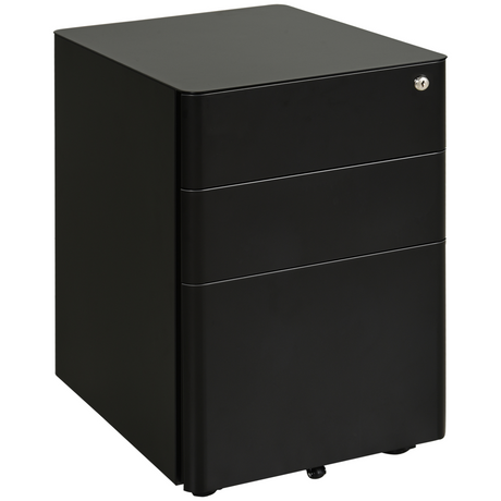 Black mobile filing cabinet