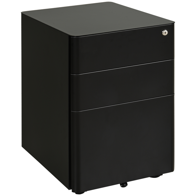 Black mobile filing cabinet