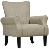 HOMCOM beige linen-look accent armchair