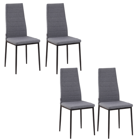 Grey linen dining chairs set of 4