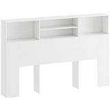 HOMCOM King-Size Freestanding Headboard with 4 Open Storage Compartments – Bedroom Bed Headboard, White