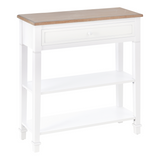 HOMCOM MDF Console Table with Wide Drawer and 2 Shelves – Hallway Storage Unit, White