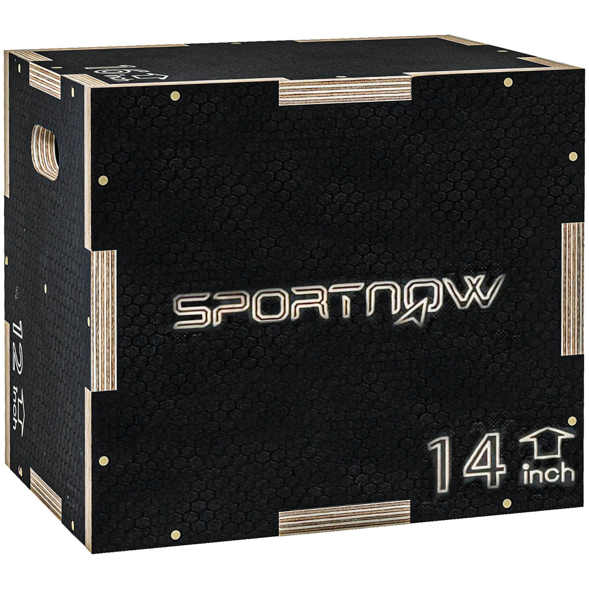 SPORTNOW 3-Height Wooden Plyo Jump Box with Non-Slip Surface & Handles – Home Gym Step Up Box, Black