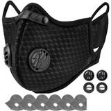 Reusable Half Face Mask with Activated Carbon Filters & Exhaust Valves – Cycling, Running and Outdoor Sports