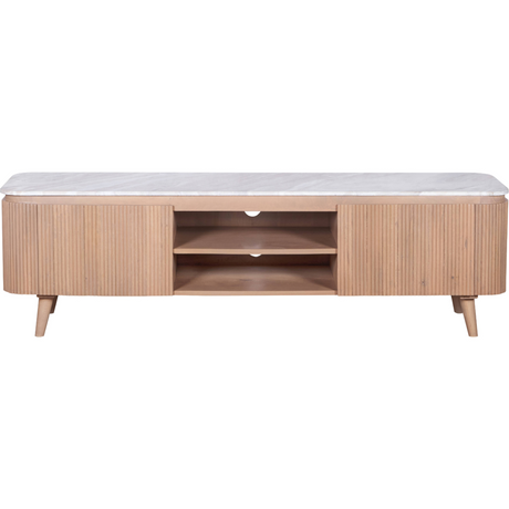 Ashford natural marble and wood large TV cabinet