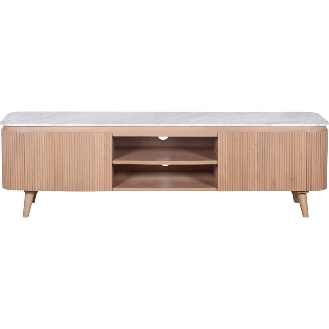 Ashford natural marble and wood large TV cabinet