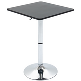 HOMCOM Adjustable Counter Bar Table with Rotating Top and Steel Frame – Home Dining, Black and Silver