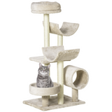 Pawhut Multi-Level Large Cat Tree with Sisal Scratching Posts, Perches and Tunnel – Play Centre, Beige