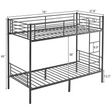 Black metal single bunk bed with ladder