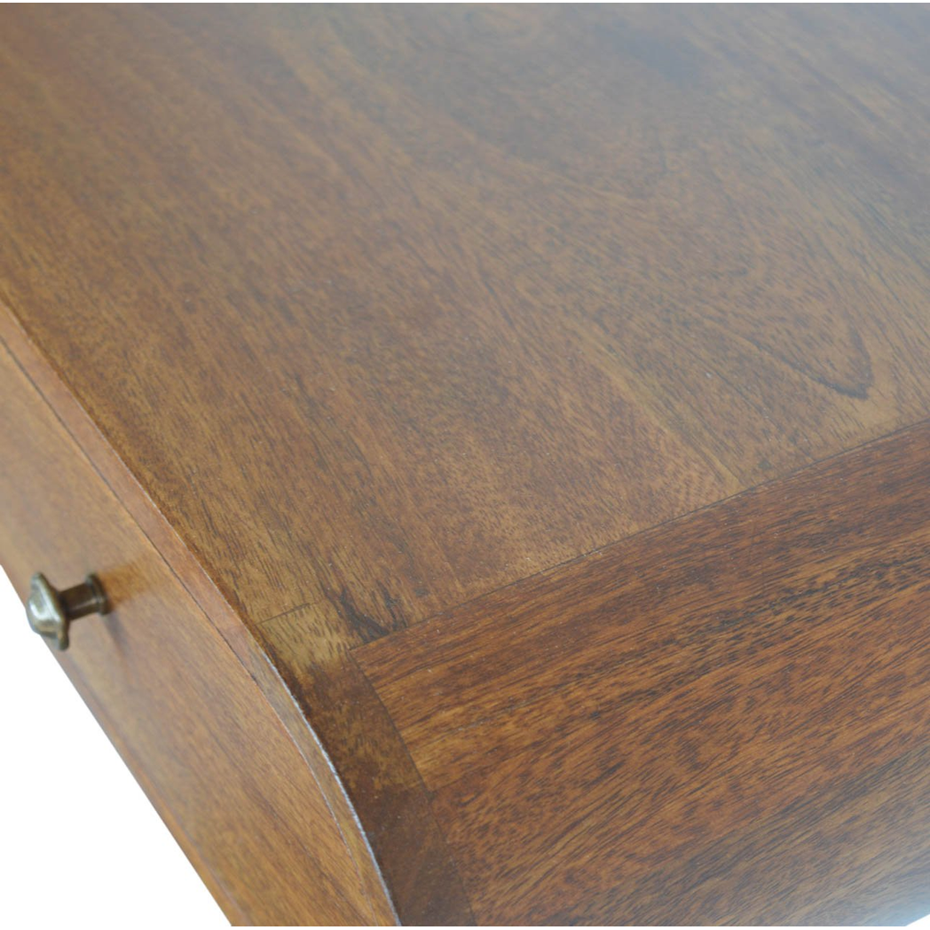 Artisan Furniture Solid Wood Floating London Console Table with 2 Drawers – Wall Mounted, Chestnut, Dark Brown