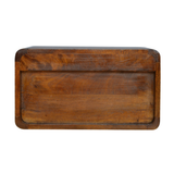 Artisan Furniture Solid Wood Chestnut Wall Mounted Woven Bedside, 1 Drawer & Shelf – Dark Brown