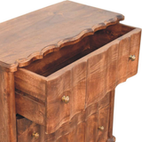 Artisan Furniture Solid Wood Camille 3 Drawer Chest with Curved Legs – Bedroom Storage, Brown