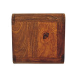 Artisan Furniture Mango Wood Floating Mini Bedside Table with 2 Drawers – Wall-Mounted, Chestnut