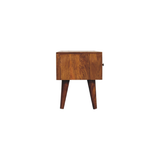 Artisan Furniture Solid Wood Classic Chestnut Coffee Table with 2 Drawers & 2 Open Slots – Dark Brown