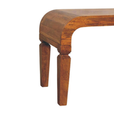 Artisan Furniture Solid Wood Arcus Coffee Table – Handcrafted Mango Wood, Amber Oak Finish, Beige