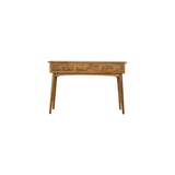 Artisan Furniture Solid Wood 3 Drawer Console Table, Nordic Style Hallway Storage – Slim Mango Wood, Brown