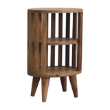 Artisan Furniture Ariella Double Shelf Bedside Table – Solid Mango Wood, Japanese-Inspired, Oak-ish, Brown