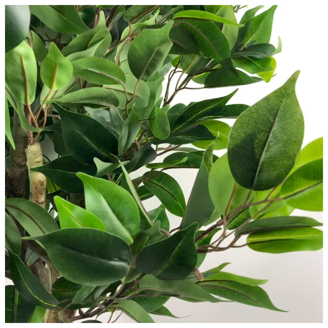 110cm Artificial Evergreen Ficus Tree with Wired Stems and Pot – Realistic Indoor Faux Plant
