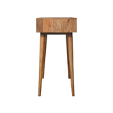 Artisan Furniture Solid Wood Dressing Table with Foldable Mirror & Drawers – Nordic Style, Oak-ish Finish, Beige
