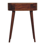 Artisan Furniture Solid Wood Mini Albion Console Table with Small Drawer – Compact Design, Chestnut Brown