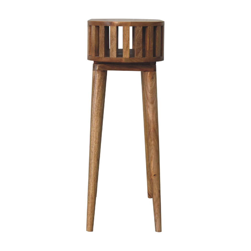 Artisan Ariella Solid Wood Console Table with Slim Profile – Japandi Hallway Furniture, Beige