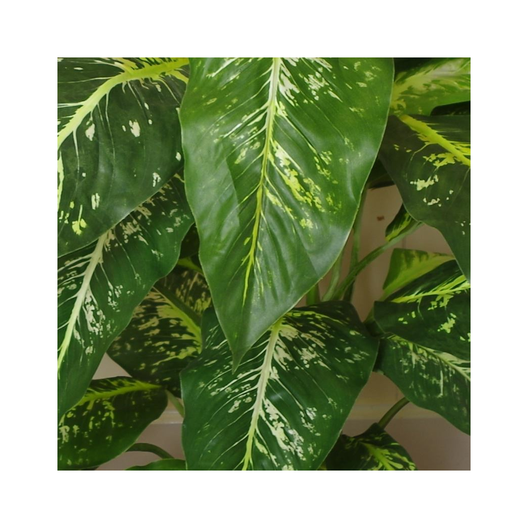 100cm Large Fox's Aglaonema Realistic Tree Artificial Plant with Copper Metal Planter