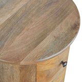 Artisan Furniture 3 Drawer Drum Chest – Handcrafted Solid Fruitwood Chest of Drawers, Brown