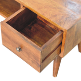 Artisan Furniture Solid Wood Classic Chestnut Coffee Table with 2 Drawers & 2 Open Slots – Dark Brown