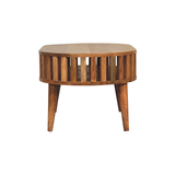 Artisan Ariella Solid Wood Coffee Table with Open Slot – Japandi Style Living Room Furniture, Brown