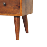 Artisan Furniture Solid Wood Classic Chestnut Coffee Table with 2 Drawers & 2 Open Slots – Dark Brown