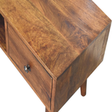 Artisan Furniture Solid Wood Classic Chestnut Coffee Table with 2 Drawers & 2 Open Slots – Dark Brown