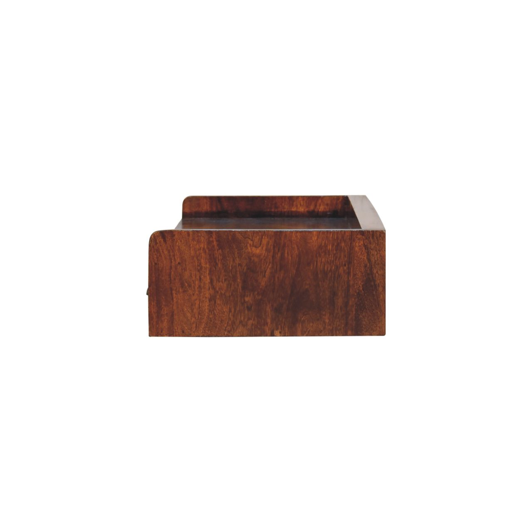 Artisan Furniture Solid Wood Belmont Wall-Mounted Console Shelf with 1 Drawer – Space-Saving Entryway Storage, Dark Brown