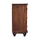 Artisan Furniture Solid Wood Camille 3 Drawer Chest with Curved Legs – Bedroom Storage, Brown