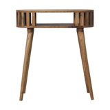 Artisan Ariella Solid Wood Console Table with Slim Profile – Japandi Hallway Furniture, Beige
