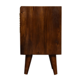 Artisan Furniture Mini Manila Gold Bedside Table with 1 Drawer & Open Shelf – Chestnut Finish, Brown