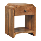 Artisan Newton Mini Solid Wood Nightstand with Drawer & Shelf – Compact Bedside Table, Brown