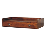 Artisan Furniture Solid Wood Belmont Wall-Mounted Console Shelf with 1 Drawer – Space-Saving Entryway Storage, Dark Brown