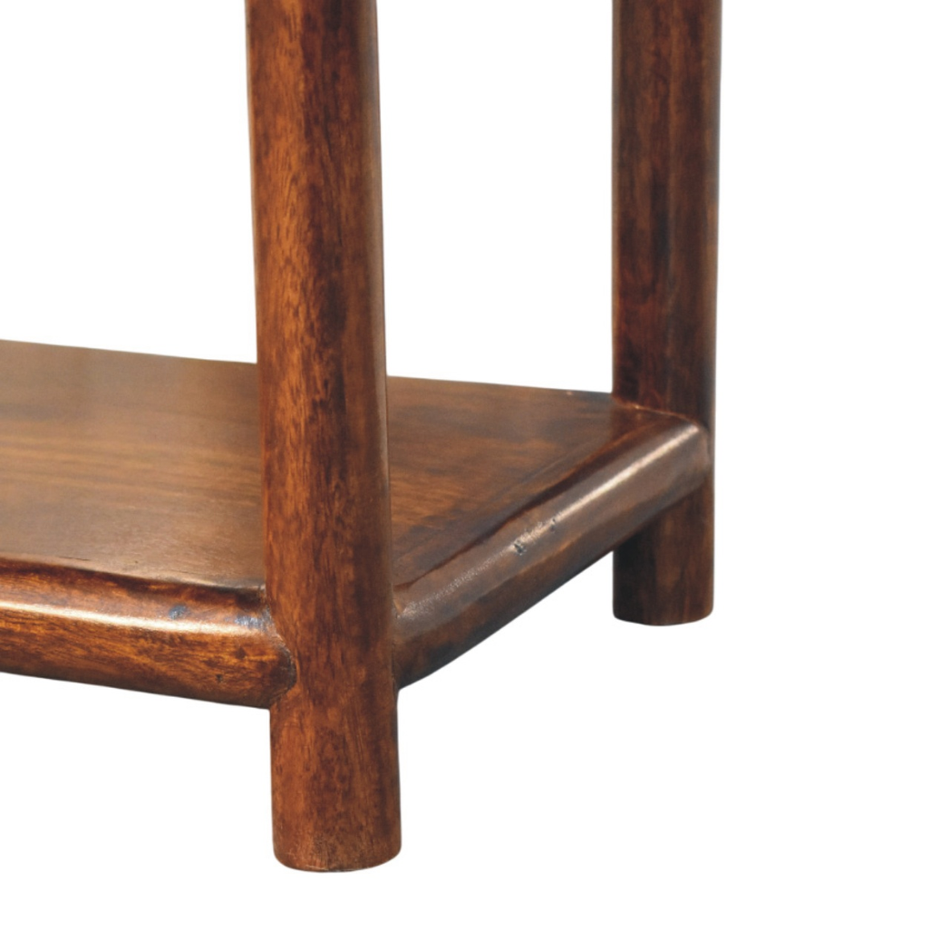 Artisan Furniture Solid Wood Regency Nightstand with 1 Drawer & Lower Shelf – Chestnut Bedside Table, Dark Brown
