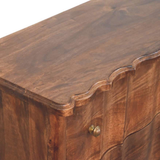 Artisan Furniture Solid Wood Camille 3 Drawer Chest with Curved Legs – Bedroom Storage, Brown